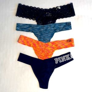 3 Pink by Victoria’s Secret & 1 Gilly Hicks thong undies. Size Small
